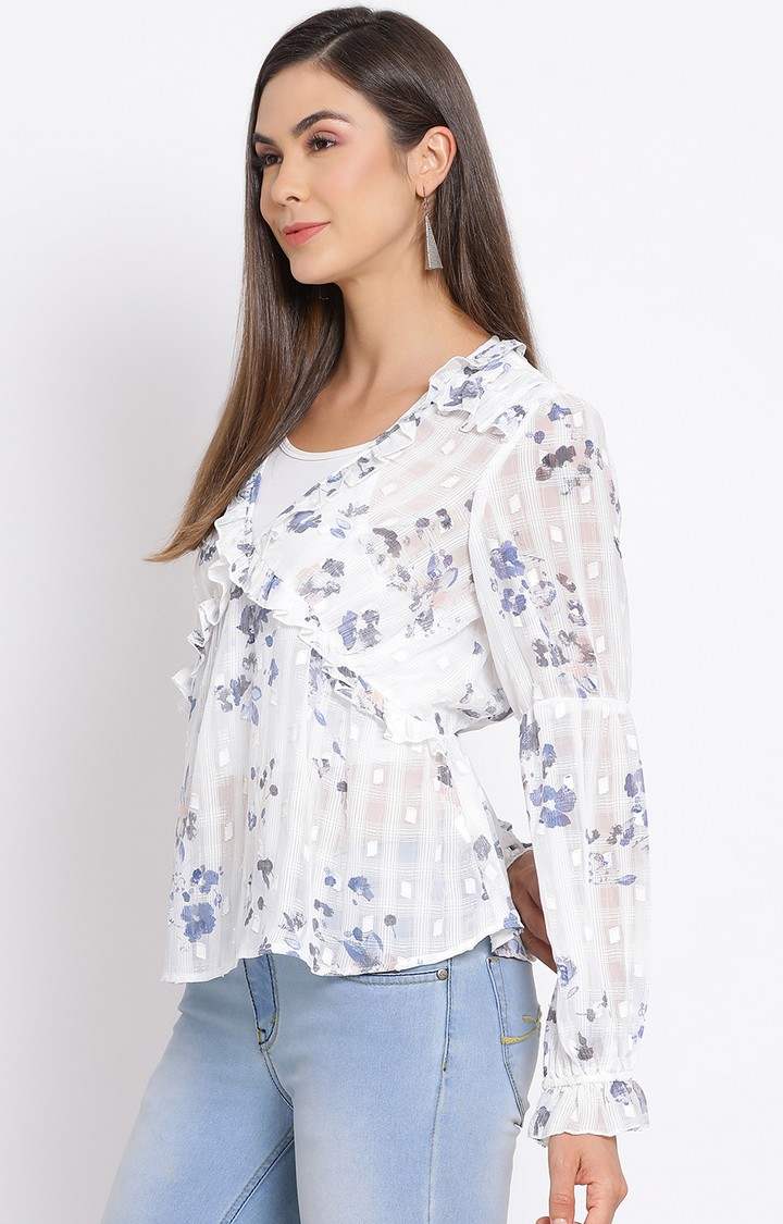 Sky Blossom Tell Women Top