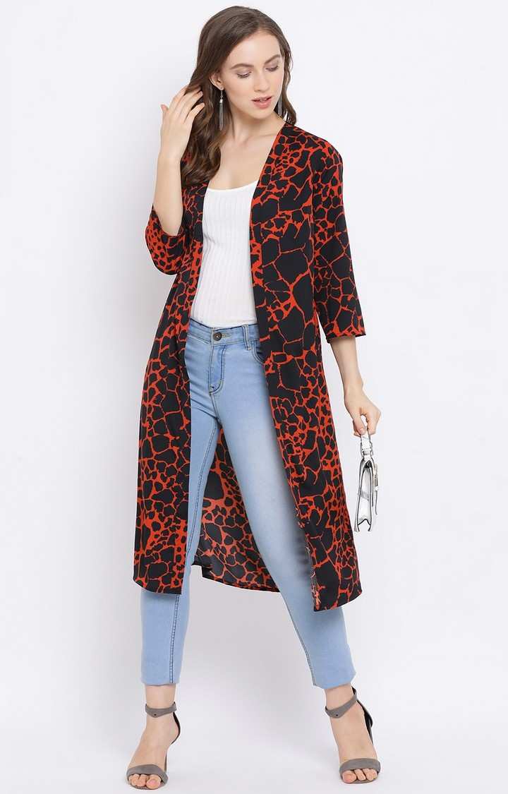 Animal Print Web Women Shrug