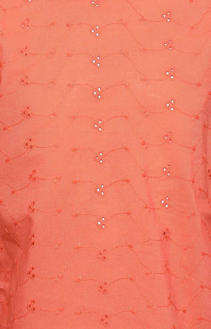 Orange Betty Textured Girl’S Top