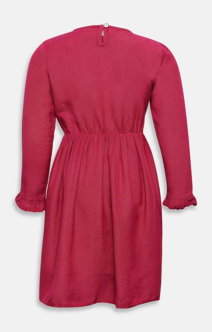 Maroon Debby Embroidered Girl’S Dress