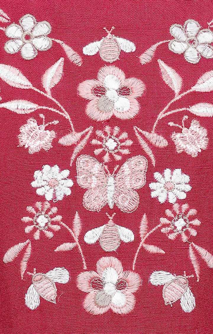 Maroon Debby Embroidered Girl’S Dress