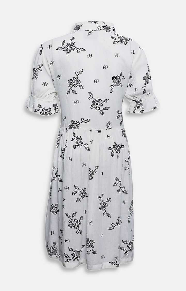 Floral Wave Midi Girl’S Dress