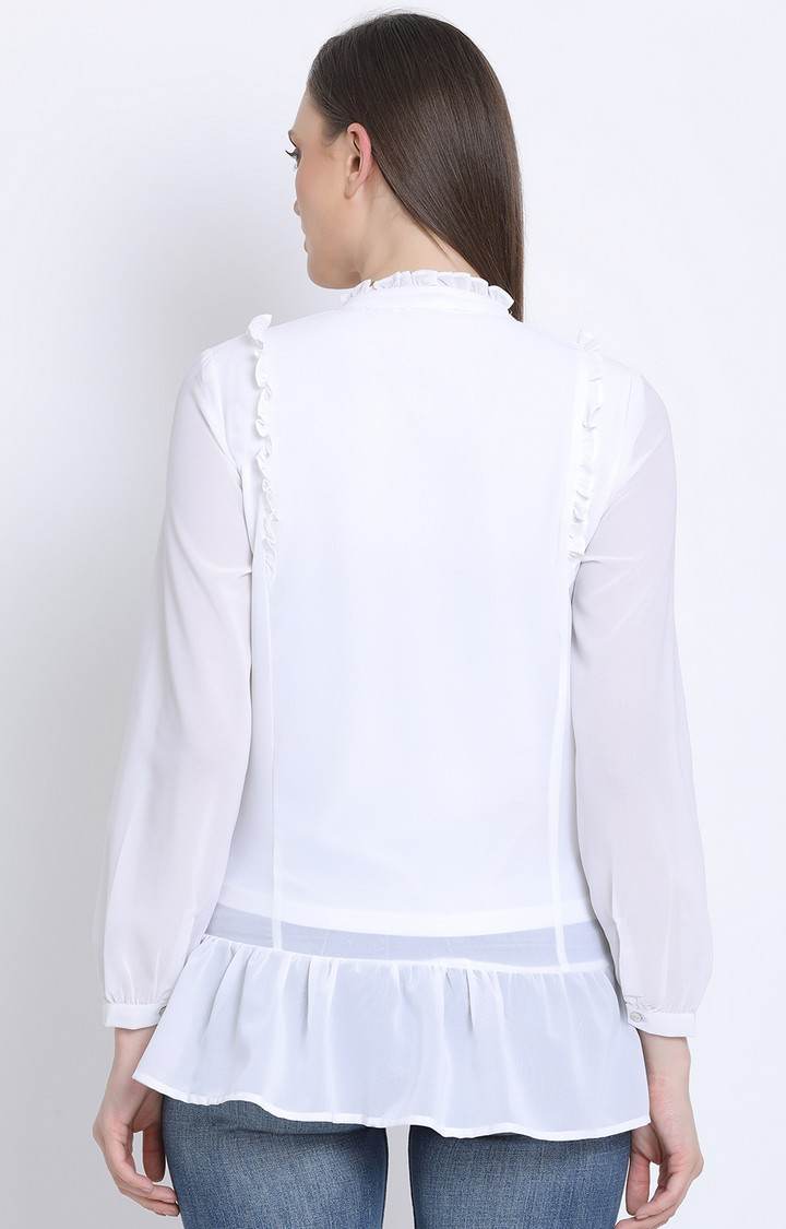 Pearl White Stylized Maternity Women Top