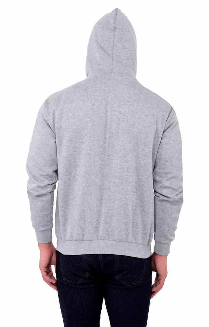 Men's Grey Polycotton Printed Hoodies
