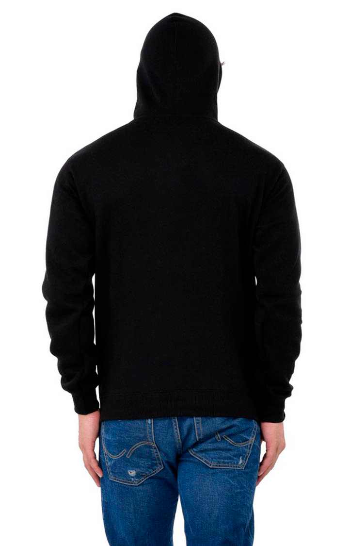 Men's Black Polycotton Printed Hoodies