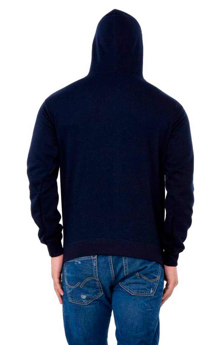 Men's Blue Polycotton Printed Hoodies