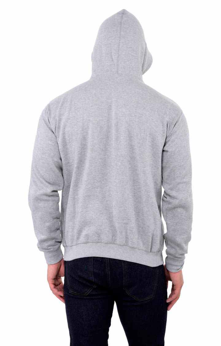 Men's Grey Polycotton Printed Hoodies