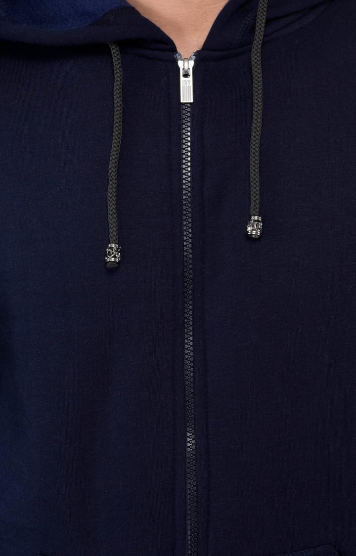 Men's Blue Polycotton Solid Hoodies