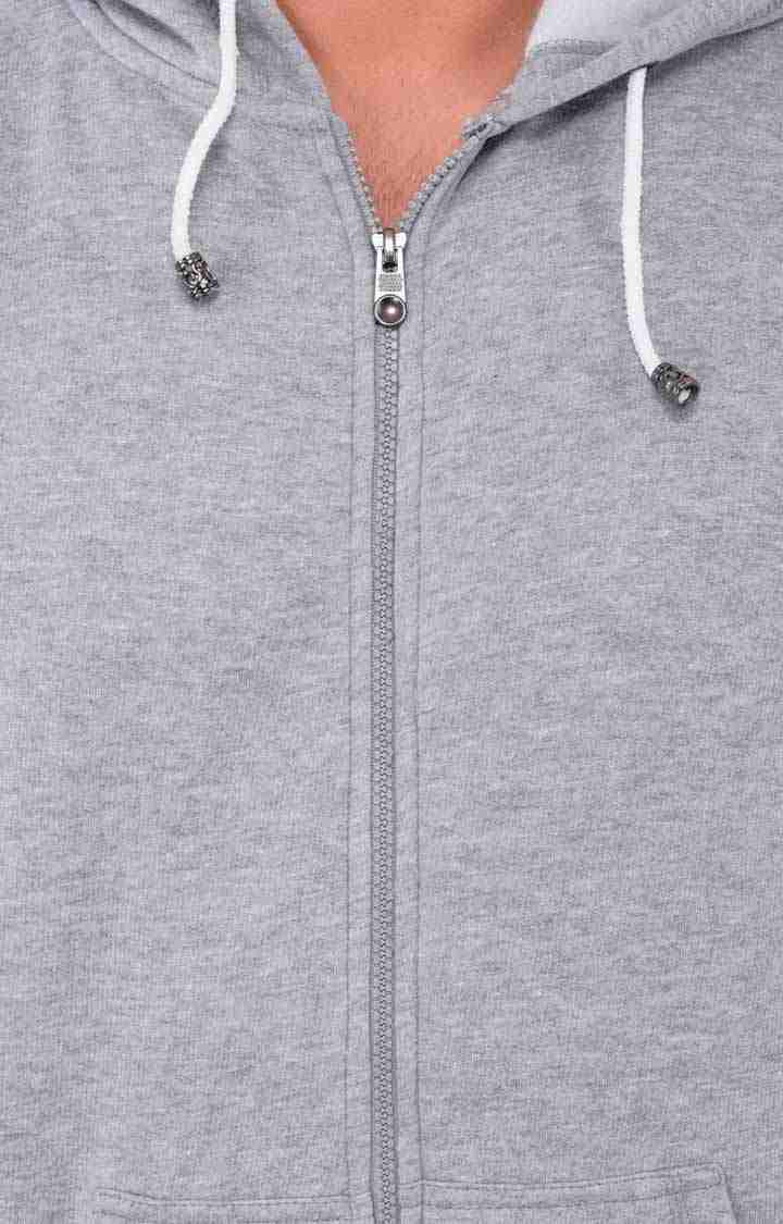 Men's Grey Polycotton Melange Hoodies
