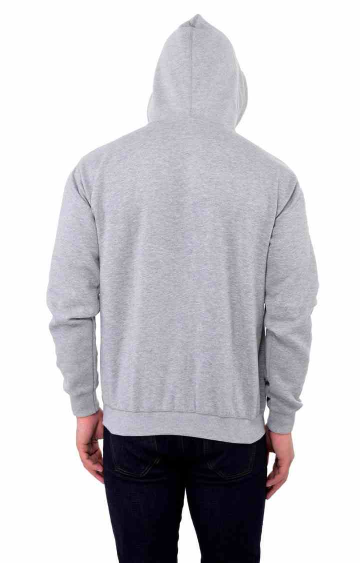 Men's Grey Polycotton Melange Hoodies
