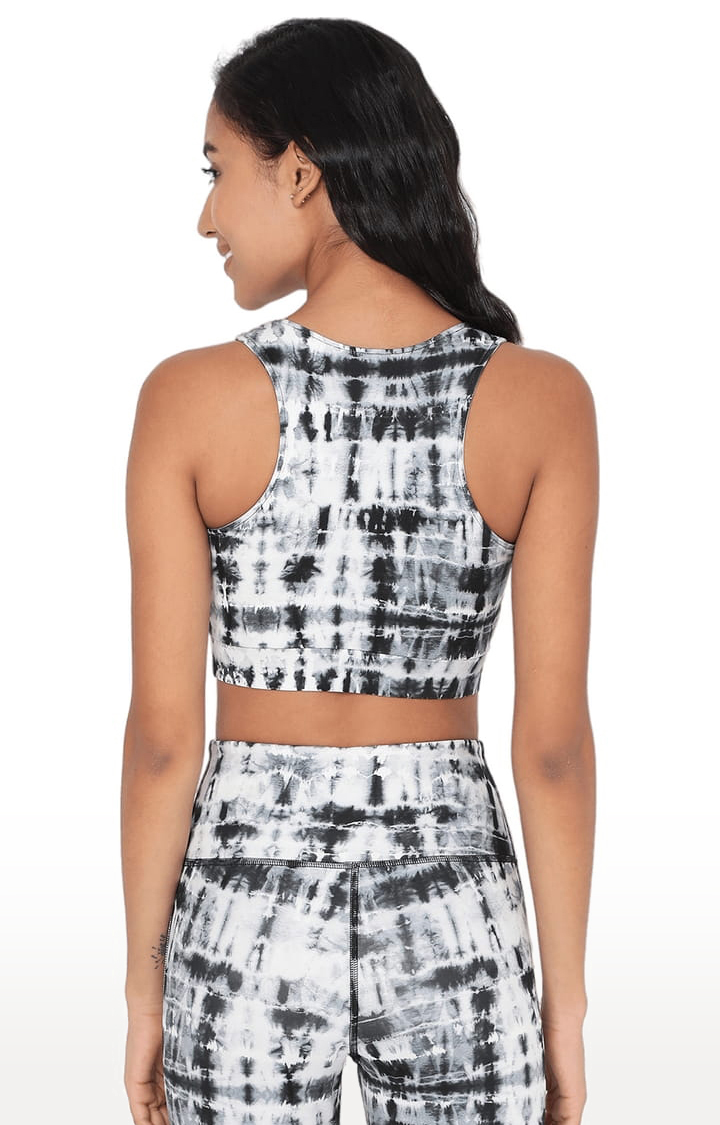 Women's Black Shibori Luxe Crop Top