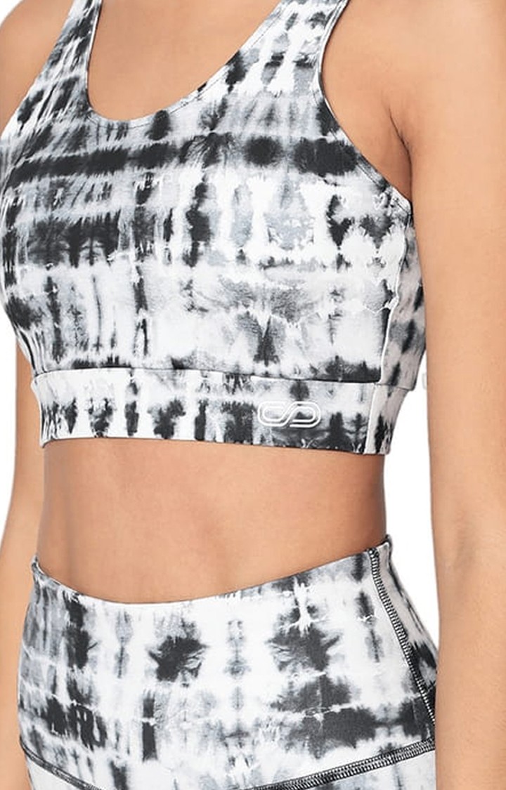 Women's Black Shibori Luxe Crop Top