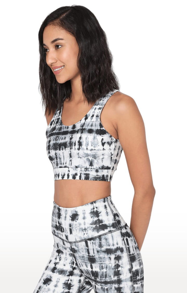 Women's Black Shibori Luxe Crop Top