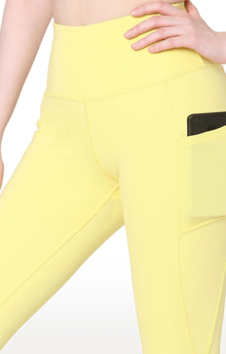 SilverTraq | Women's Yellow Polyester Activewear Legging 4