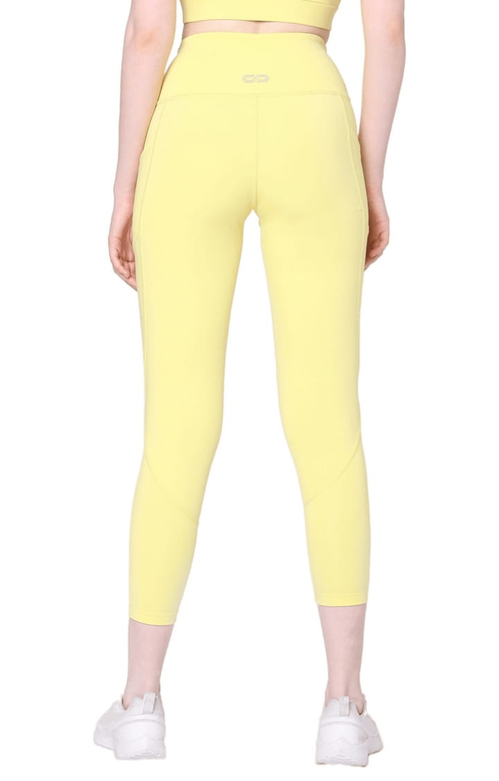 SilverTraq | Women's Yellow Polyester Activewear Legging 3
