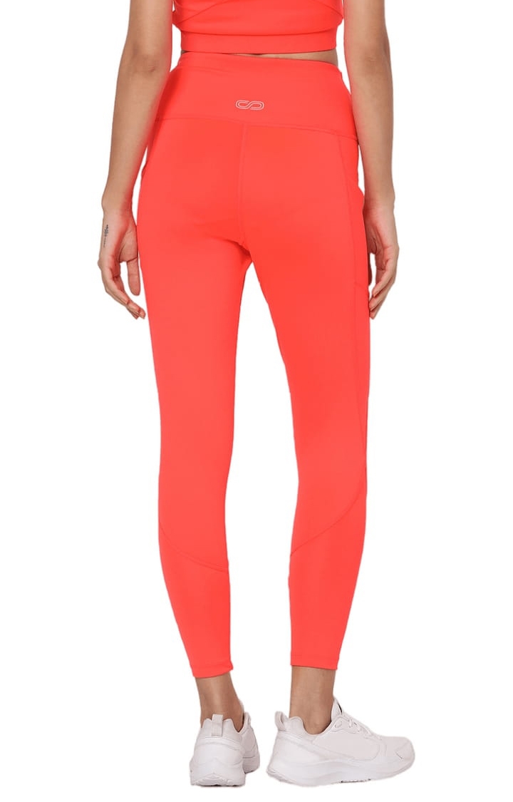 SilverTraq | Women's Orange Polyester Activewear Legging 7