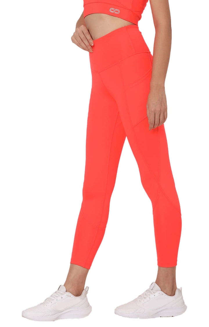 SilverTraq | Women's Orange Polyester Activewear Legging 6