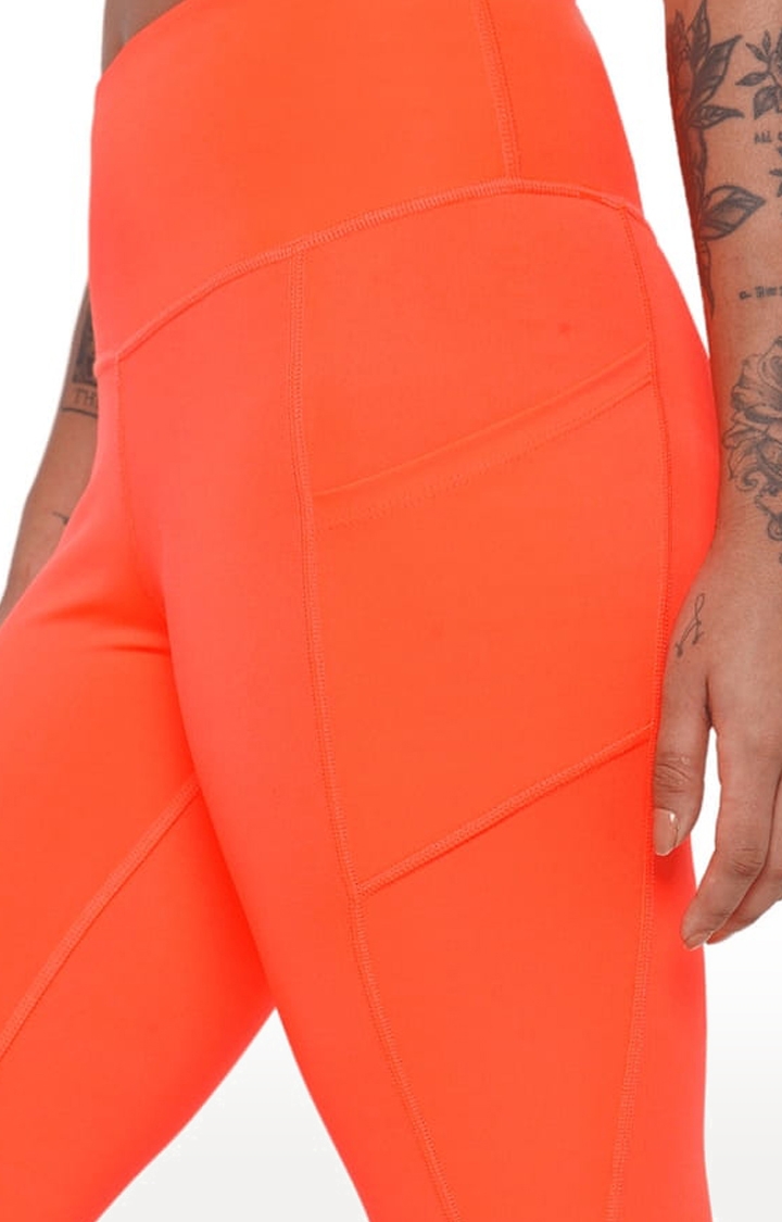 SilverTraq | Women's Orange Polyester Activewear Legging 8