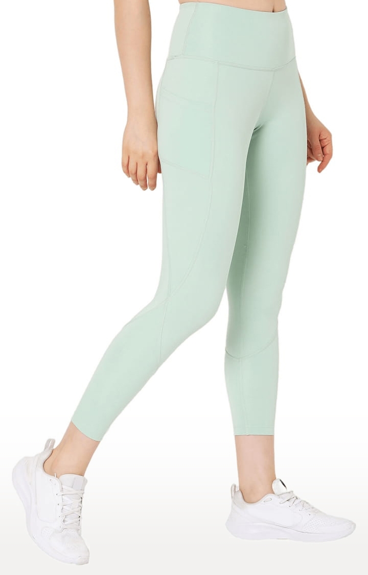 SilverTraq | Women's Green Polyester Activewear Legging 1