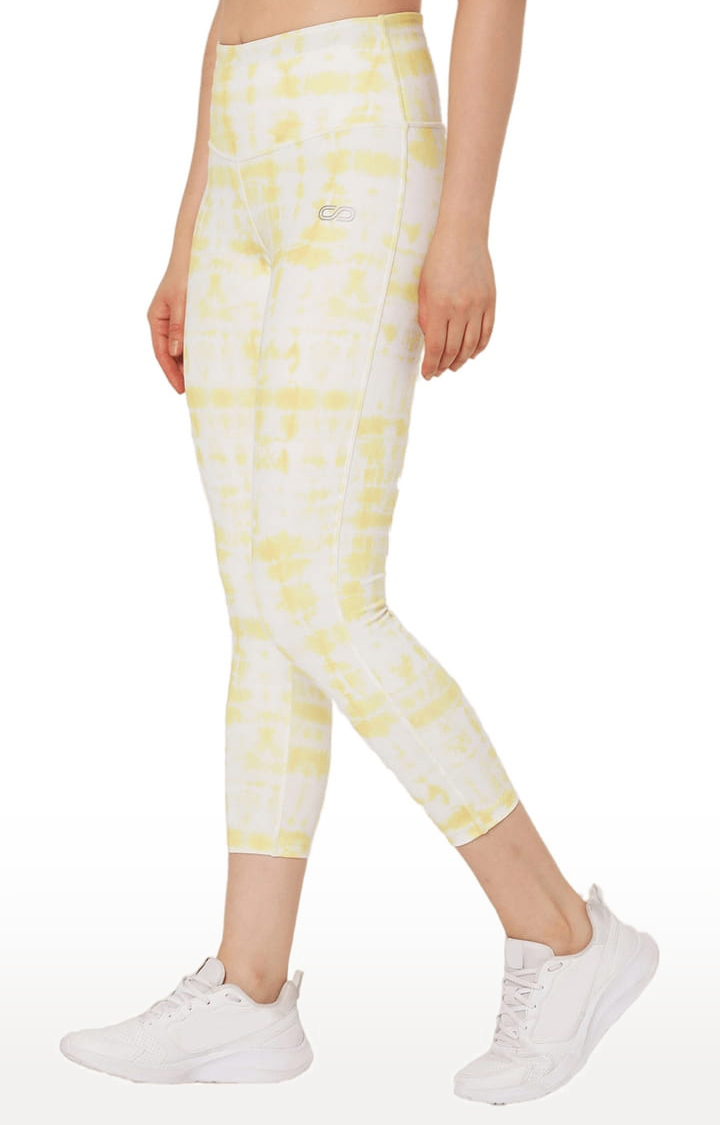 Women's Yellow Polyester Activewear Legging