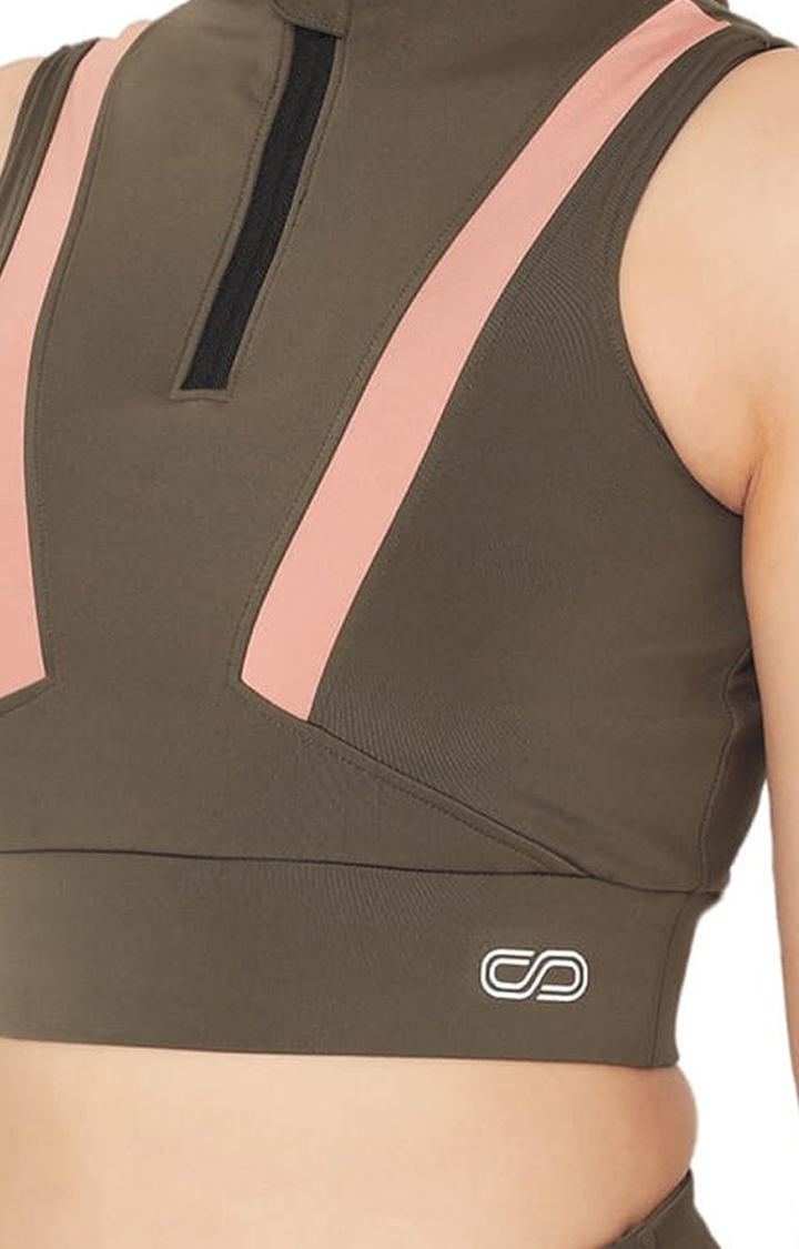 Women's Padded Zip Front Activewear Tank Top