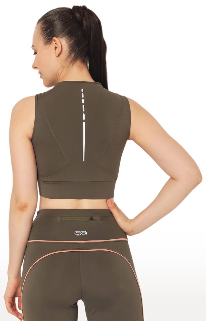 Women's Padded Zip Front Activewear Tank Top