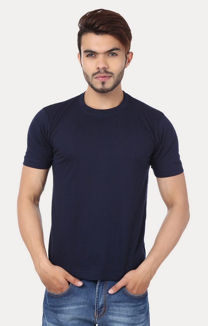 Men's Multicolor Cotton Solid Regular T-Shirts
