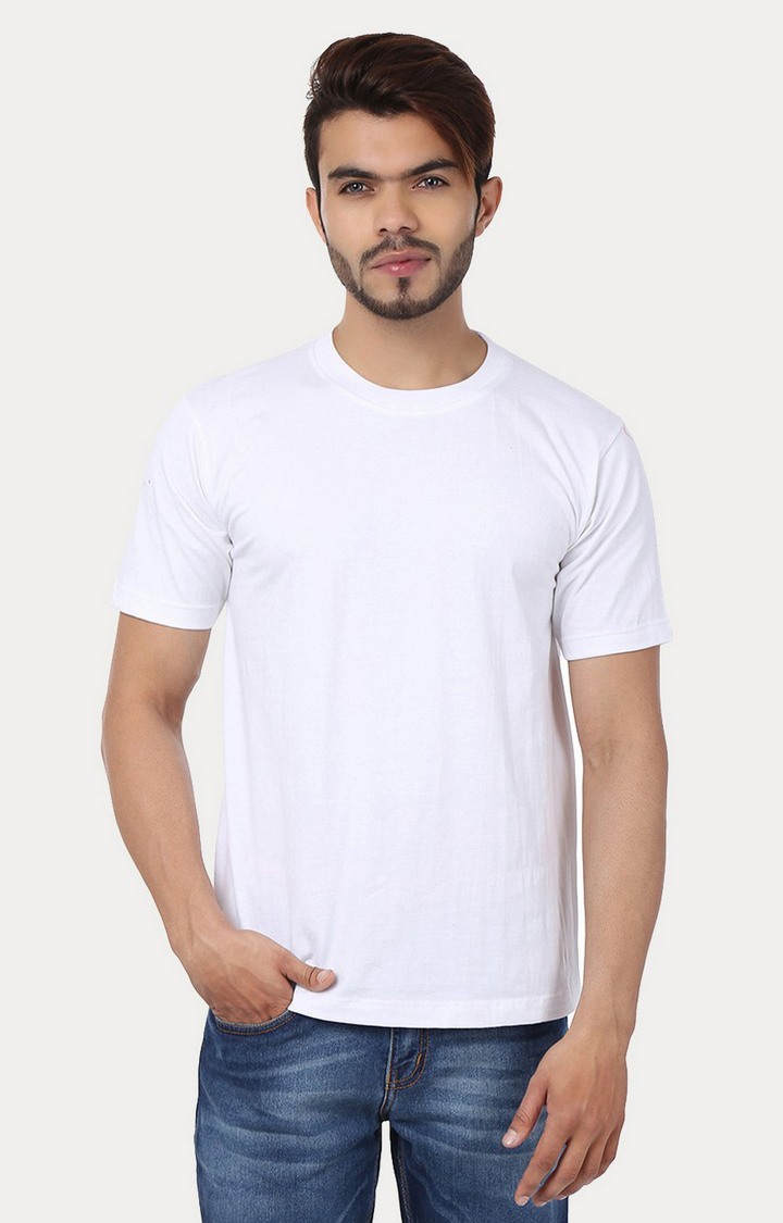 Men's Black Cotton Solid Regular T-Shirts