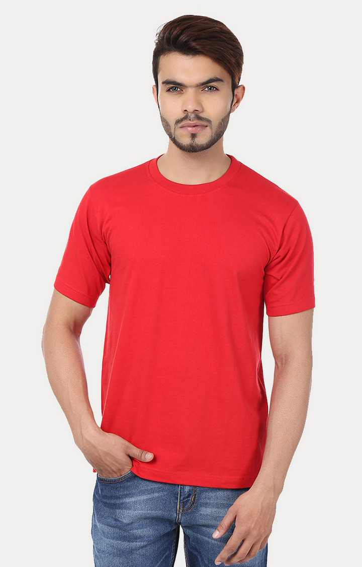 Men's Multicolor Cotton Solid Regular T-Shirts