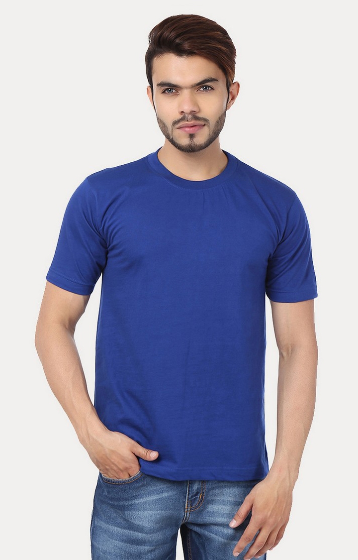 Weardo | Men's Red Cotton Solid Regular T-Shirts 1