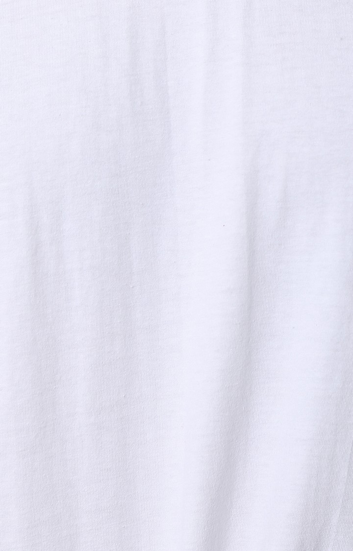 Men's White Cotton Solid Regular T-Shirts