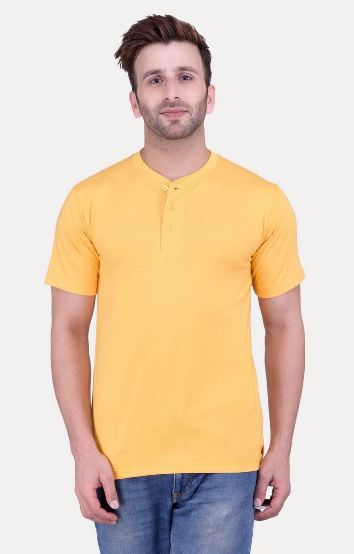 Weardo | Men's Blue Cotton Solid Regular T-Shirts 1