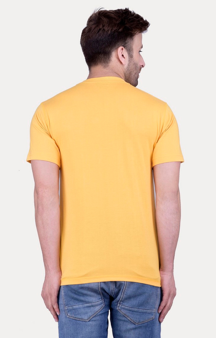 Weardo | Men's Blue Cotton Solid Regular T-Shirts 3
