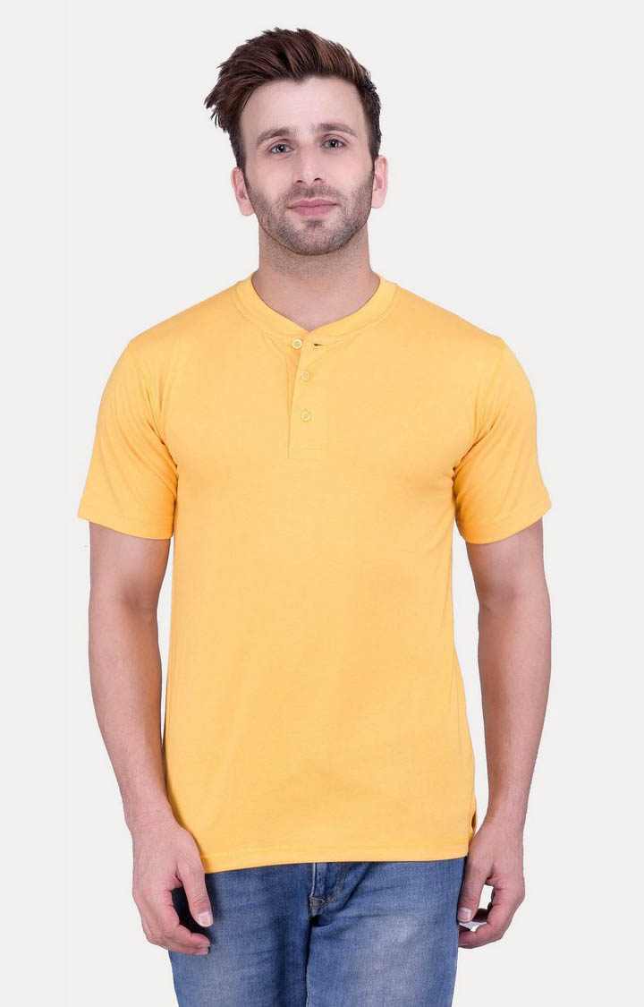 Men's Multicolor Cotton Solid Regular T-Shirts