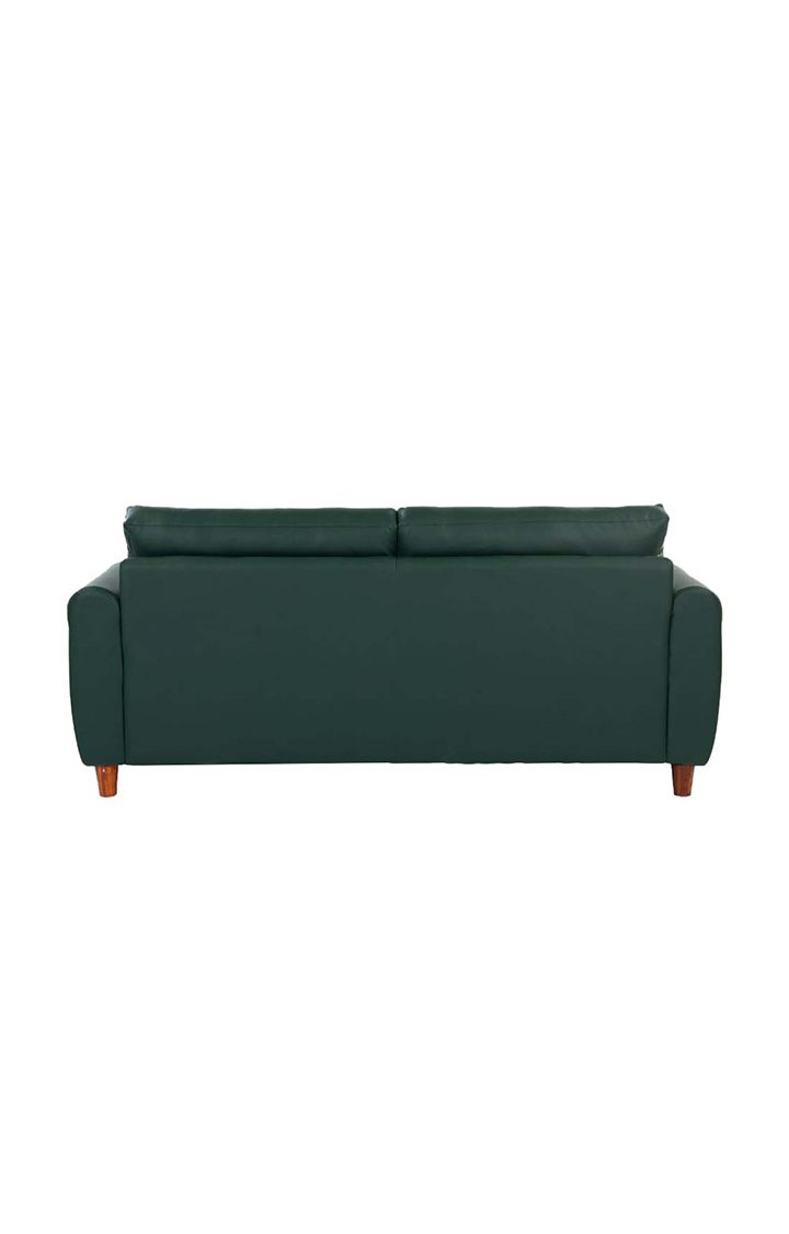 neudot Scott Sofa for Living Room |3 Persons Sofa|Premium Leatherette with Cushioned Armrest | Solid Wood Frame|3 Seater in Castle Green Color
