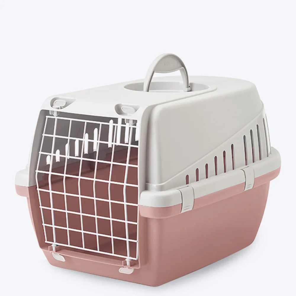 Savic Trotter 1 - Dog & Cat Carrier - Light Grey Ash Rose - 19 x 13 x 12 inch - Holds up to 5 kg