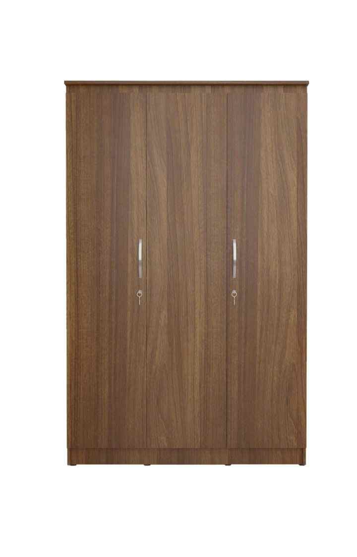 PICO Engineered Wood 3 Door Wardrobe with Out Mirror - Leon Teak