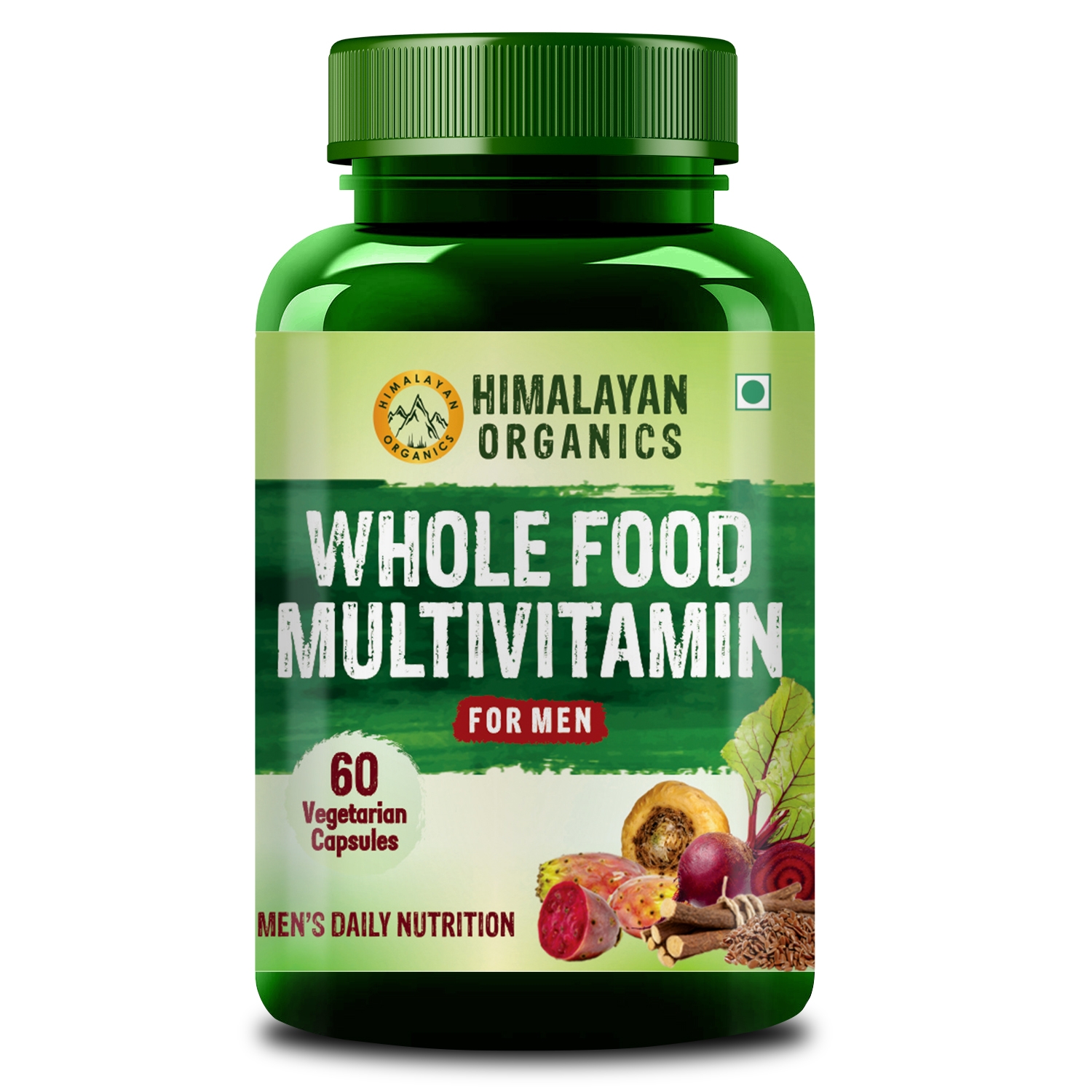 Himalayan Organics | Himalayan Organics Whole Food Multivitamin for Men || With Natural Vitamins, Minerals, Extracts || Best for Energy, Brain, Heart Health & Eye Health || 60 Veg Capsules 0