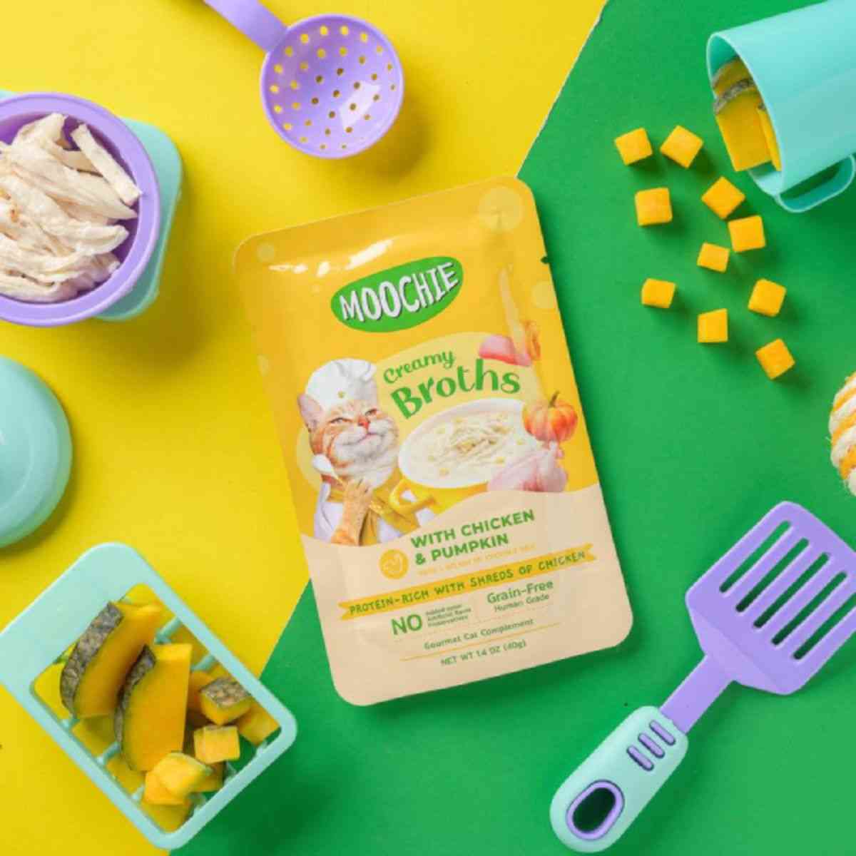 Moochie Creamy Broth with Chicken & Pumpkin Wet Cat Food - 40 gm