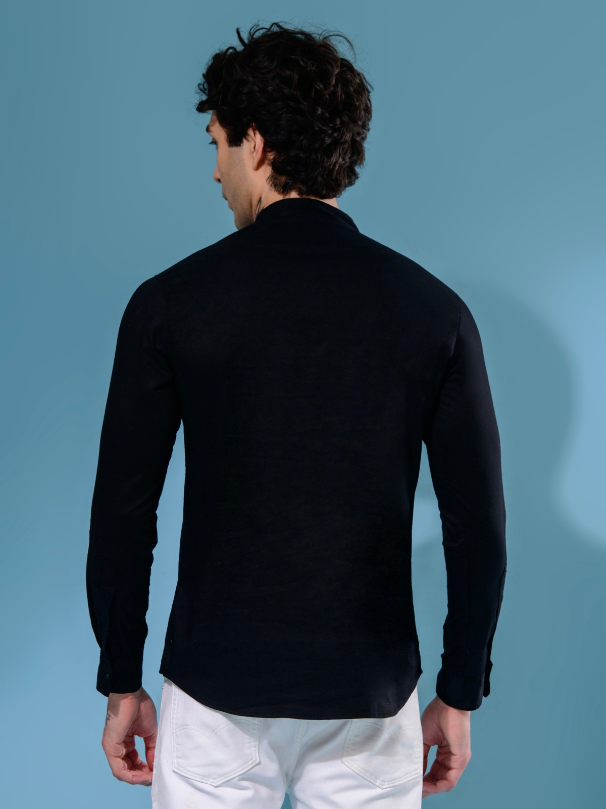 ALBION MENS GRAMMER BLACK SHORT KURTA