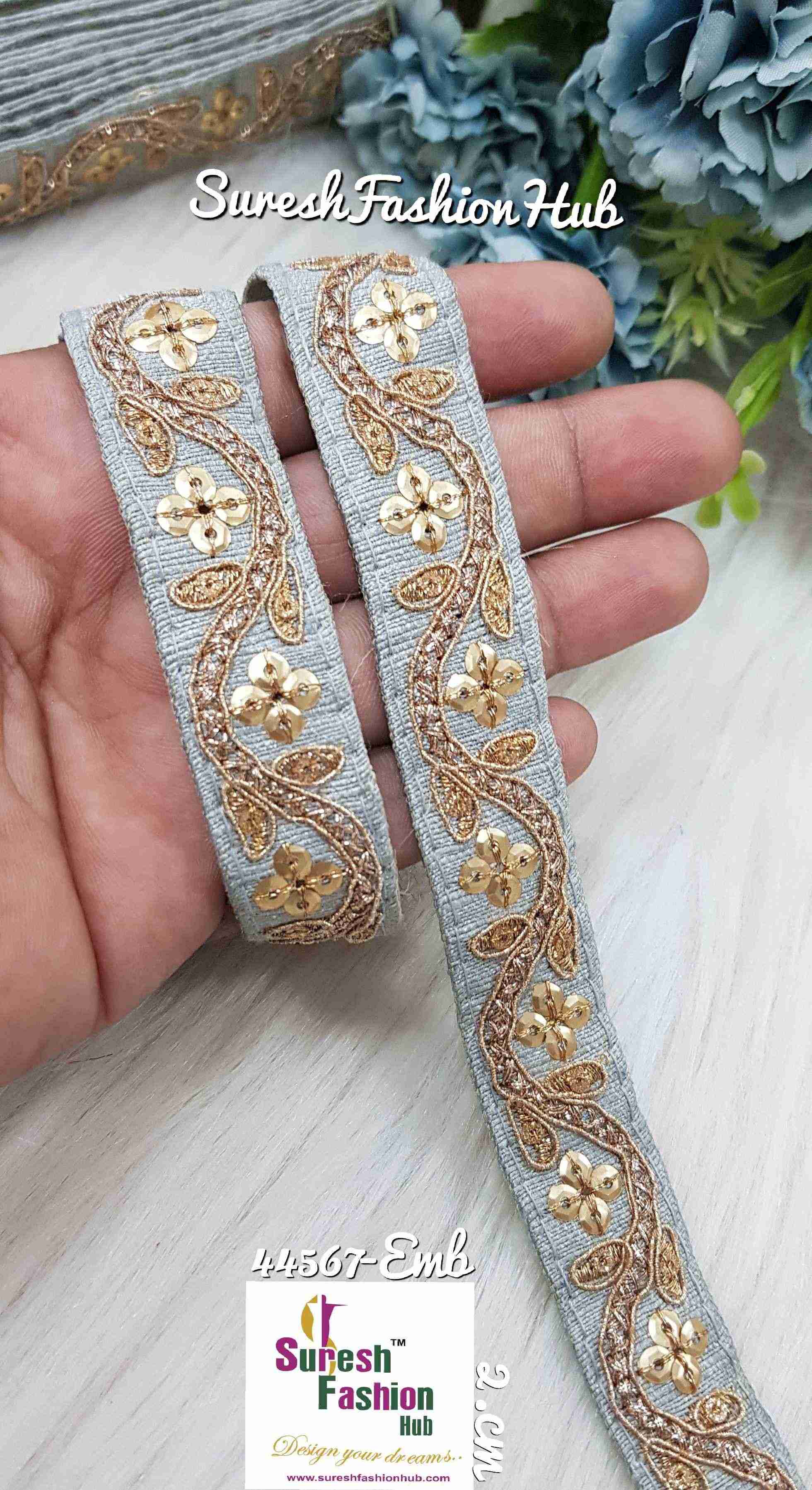 Grey Waves Of Gold Trim