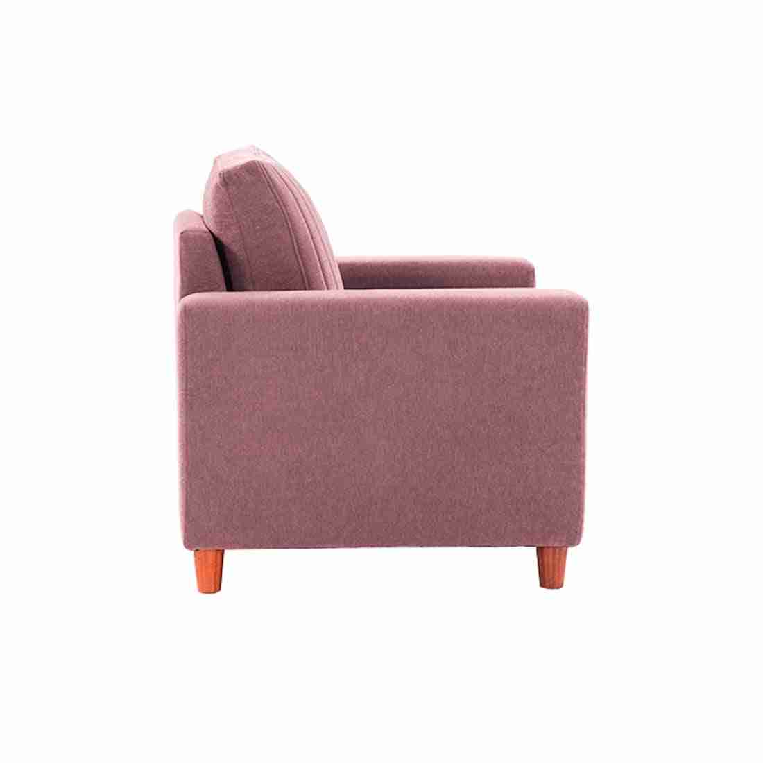neudot Roman Sofa for Living Room |1 Person Sofa|Premium Fabric with Cushioned Armrest | Solid Wood Frame|1 Seater in Ceramic Pink Color