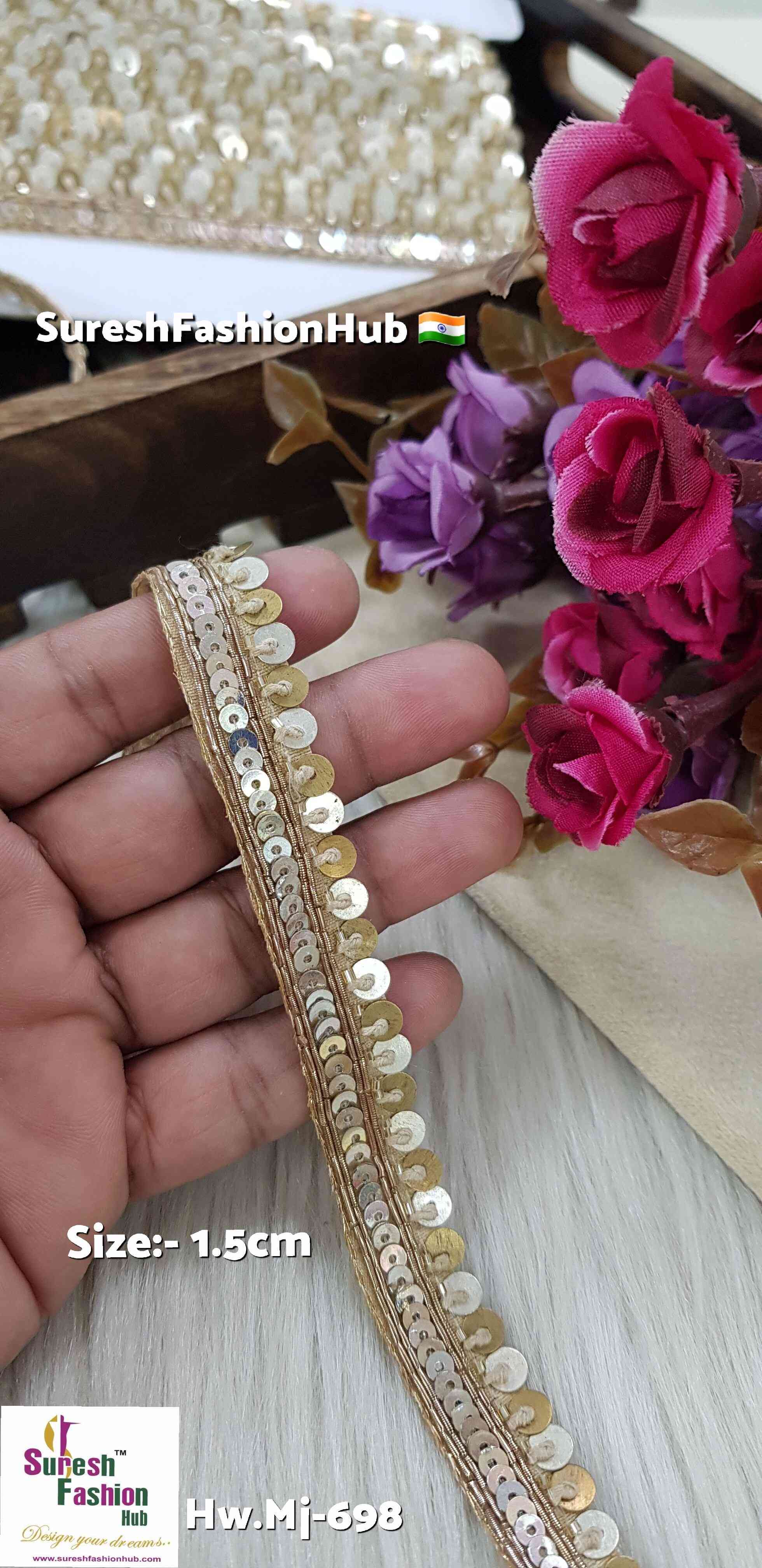Gold Matt Hanging Sequence Lace