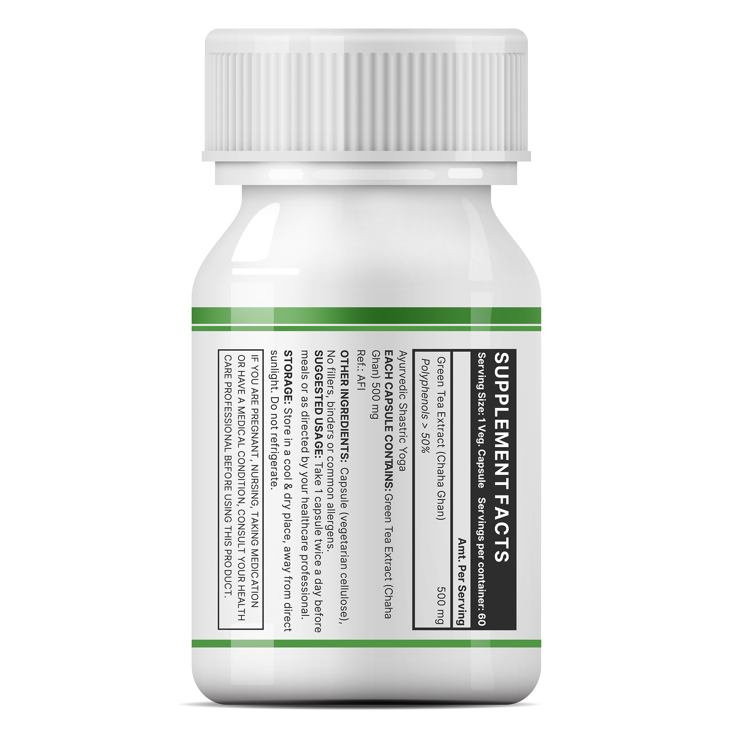 Inlife | Green Tea Extract Capsules | Standardised to 50% Polyphenols | Antioxidant | 60 Veg Cap