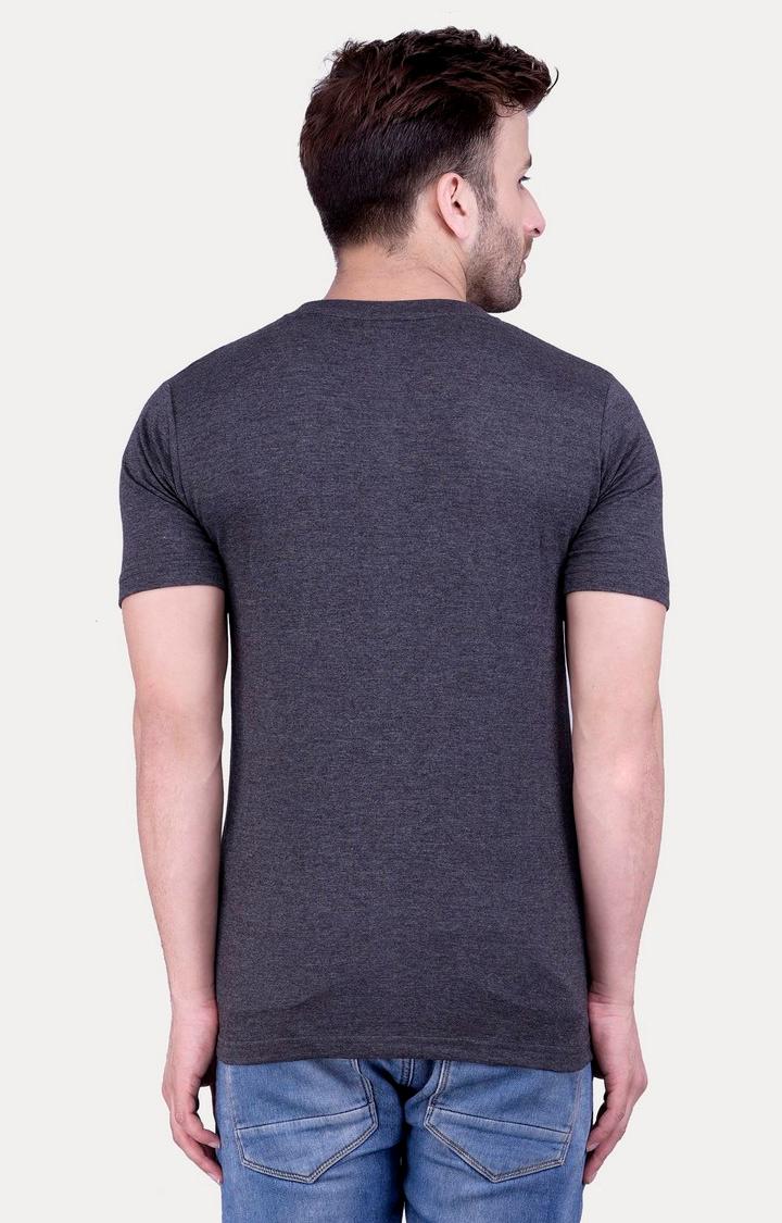 Men's Grey Cotton Melange Regular T-Shirts