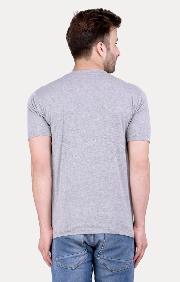 Men's Grey Cotton Melange Regular T-Shirts