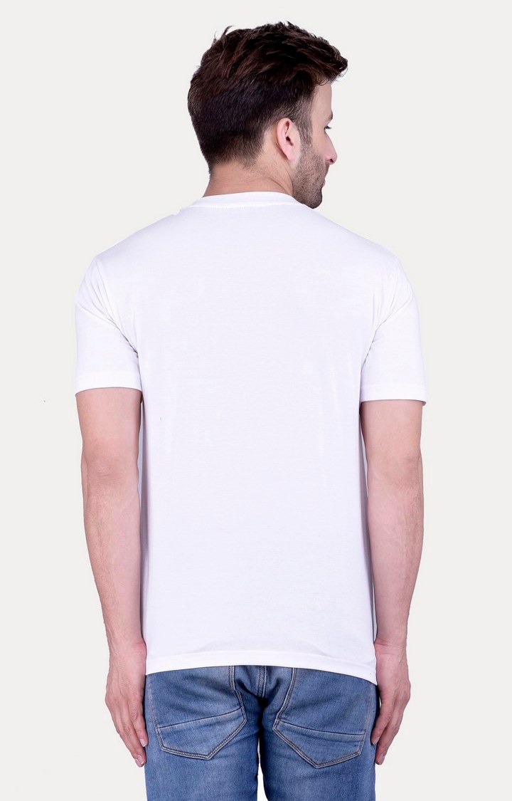 Men's White Cotton Solid Regular T-Shirts