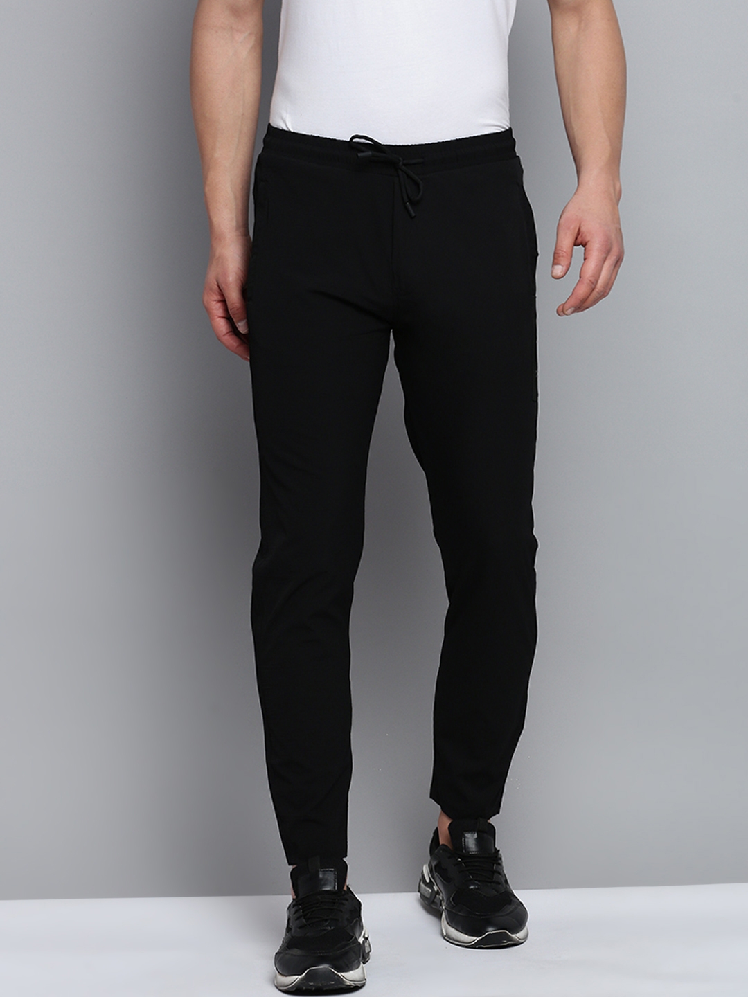Showoff | SHOWOFF Men's Self Design Black Regular Fit Regular Track Pant 0