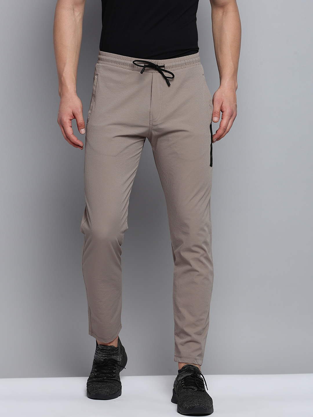 Showoff | SHOWOFF Men's Self Design Grey Regular Fit Regular Track Pant 0