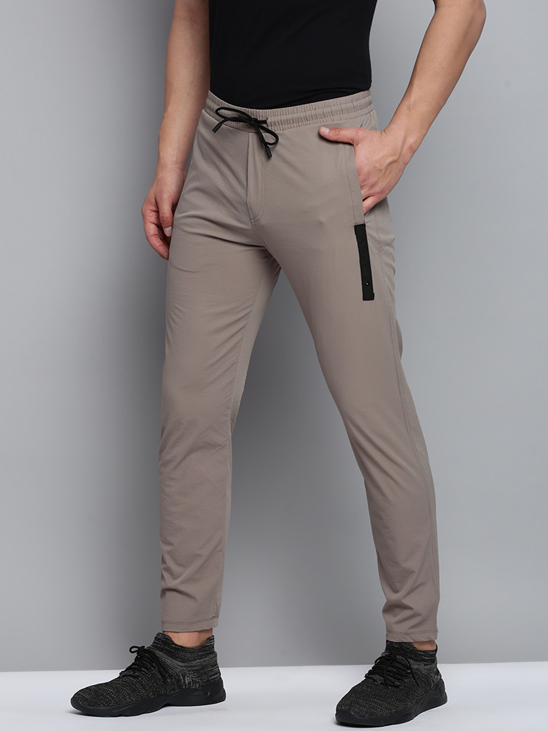 Showoff | SHOWOFF Men's Self Design Grey Regular Fit Regular Track Pant 1